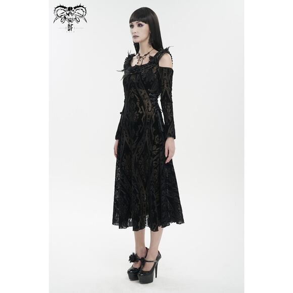 Devil Fashion Etherial Efflorescence Gothic Victorian Dark Fairycore Dress - Picture 13 of 14